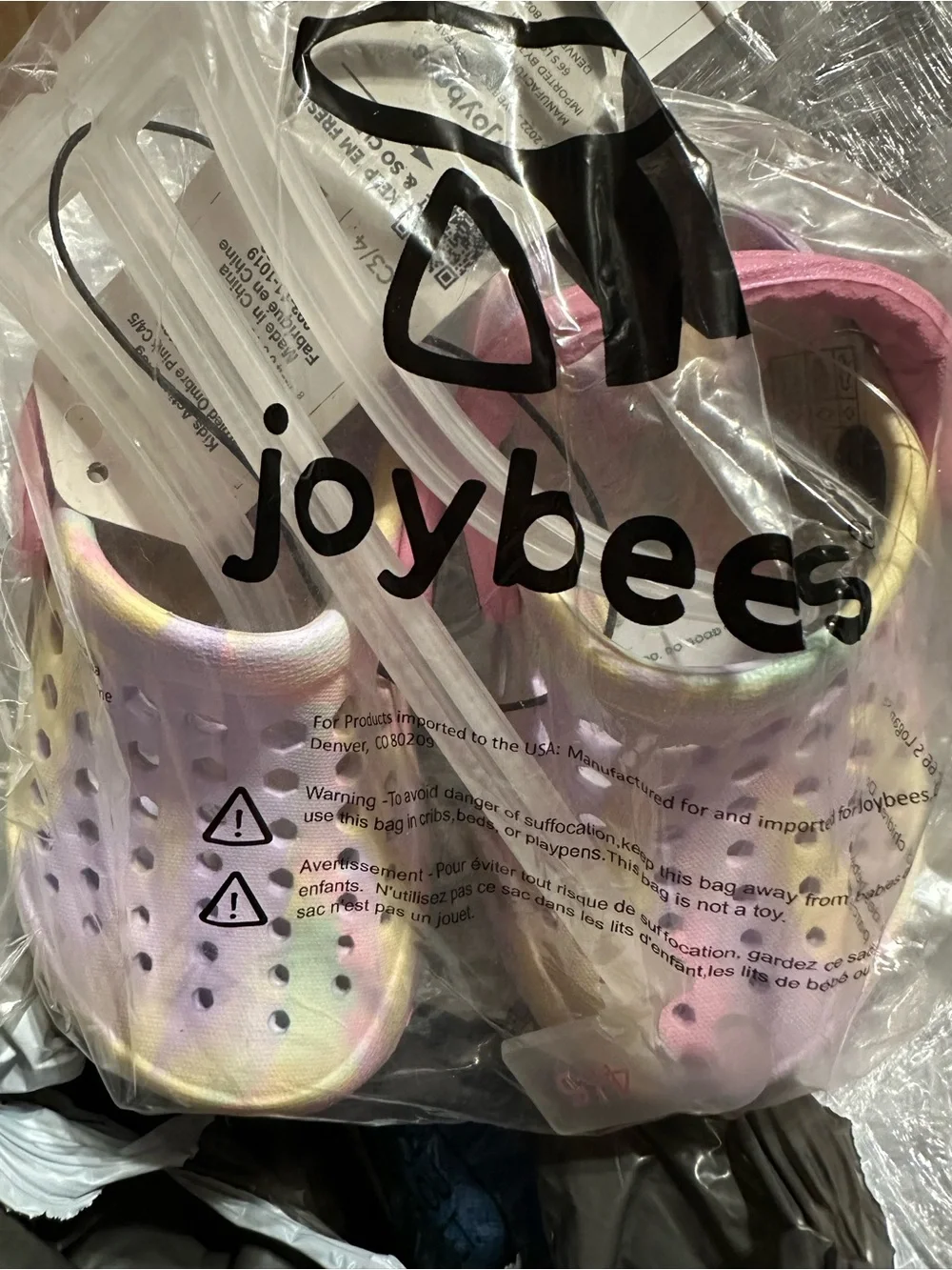 🌈 Joybees Kids’ Active Clog – Pastel Rainbow